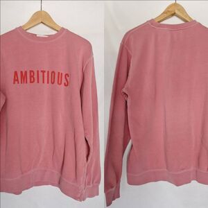 PHENOMENAL Ambitious Sweatshirt Graphic Dusty Pink Medium Cozy‎ Motivational